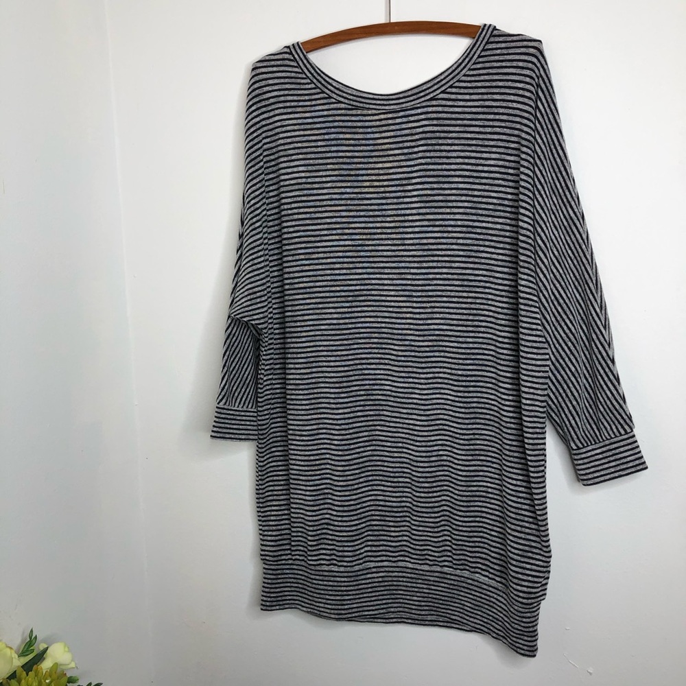 COLE HAAN Pinch Maine Striped Oversized Dolman Sweater L Soft Loungewear